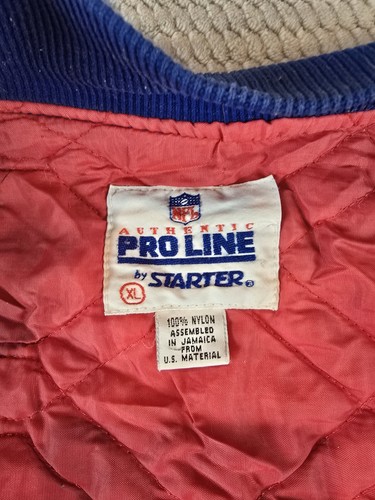 New York Giants Satin Jacket Vintage 1980s NFL Starter Pro Line Adult XL Good - Picture 10 of 18