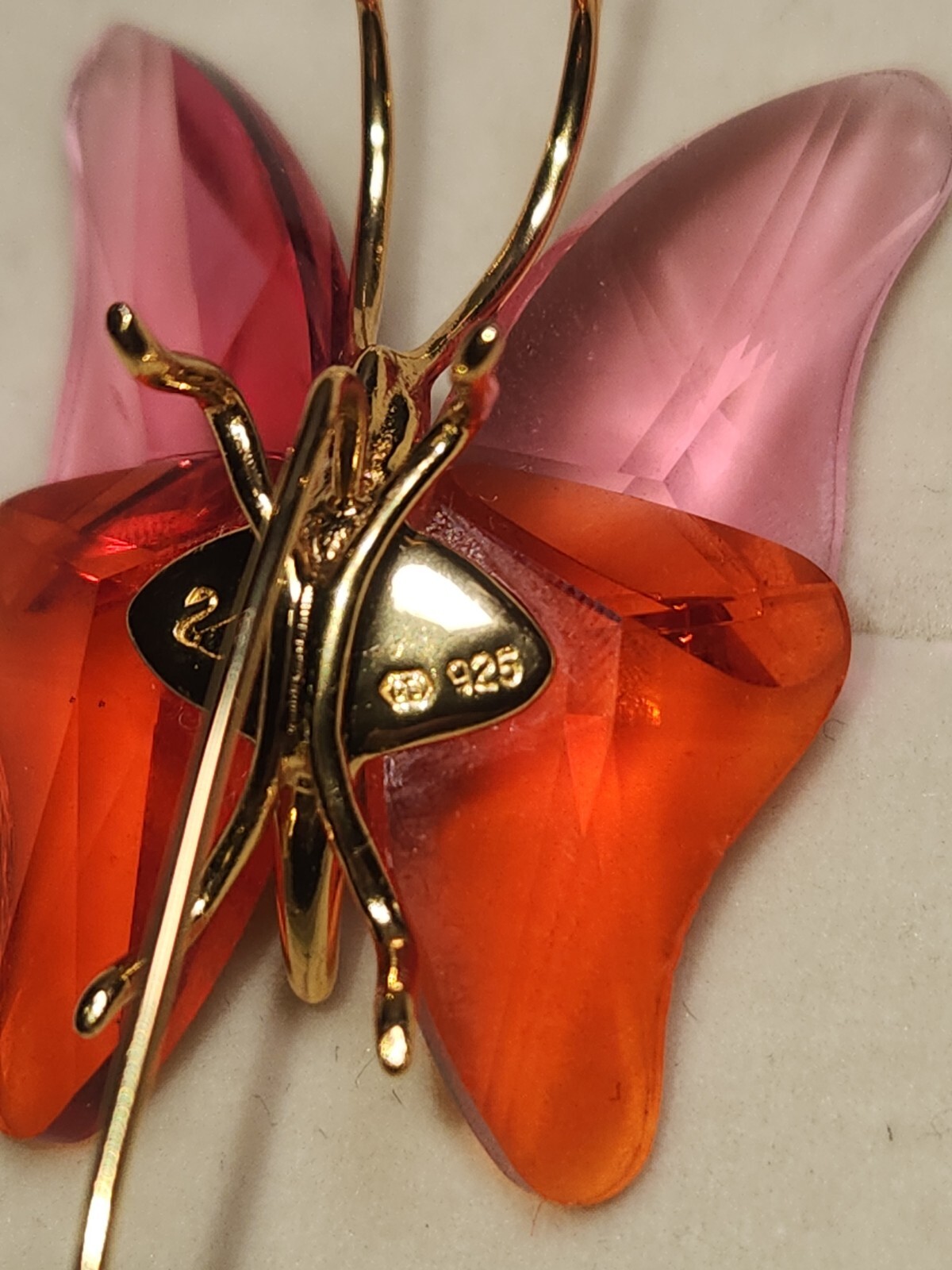 Swarovski crystal Abala Rose Butterfly Brooch Excellent condition- Original Box