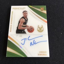 2020-21 Immaculate Jordan Nwora Rookie Introductions Auto RC #37/99 Bucks