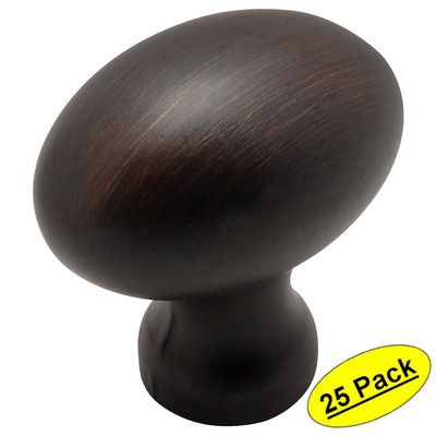 *25 Pack* Cosmas Cabinet Hardware Oil Rubbed Bronze Oval Knobs #6021ORB