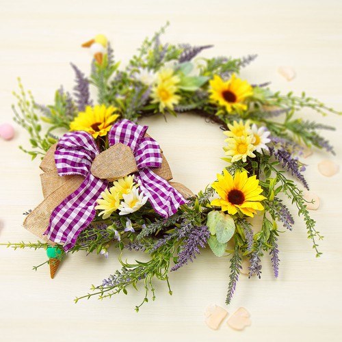 Seasonal Front Door Garland Spring Floral Wreath Sunflower Wreath