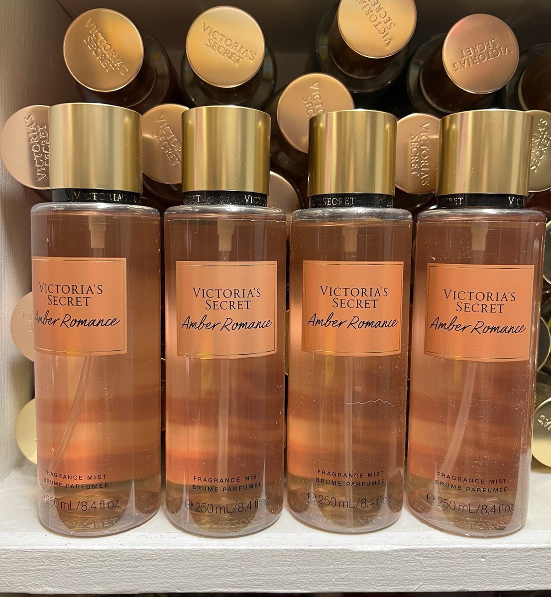 4 Pc Victoria's Secret 2 Amber Romance Fragrance Body Mist Spray