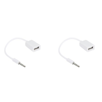2Stck 3.5mm Stecker Aux Audio Stecker Buchse Auf USB 2.0 Buchse Konverter K1707
