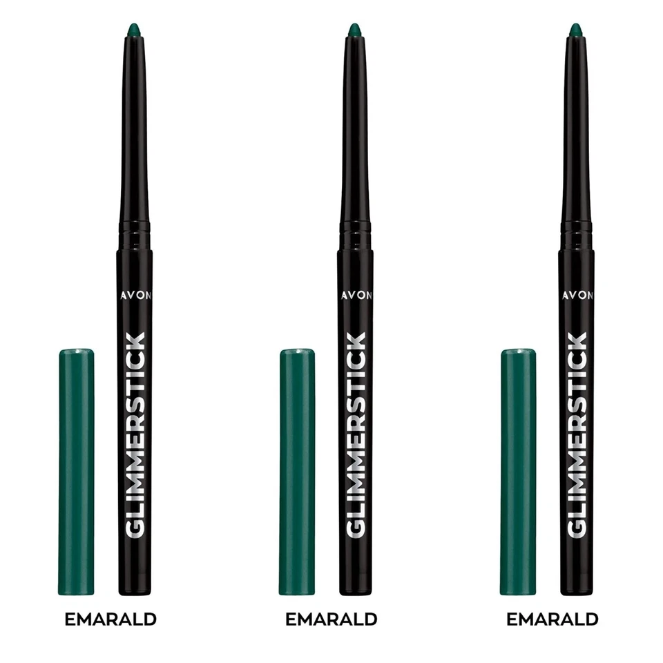 NEW Avon Glimmerstick Retractable Eyeliner - EMERALD 0.28 g / Set of 3 - Image 4 of 4