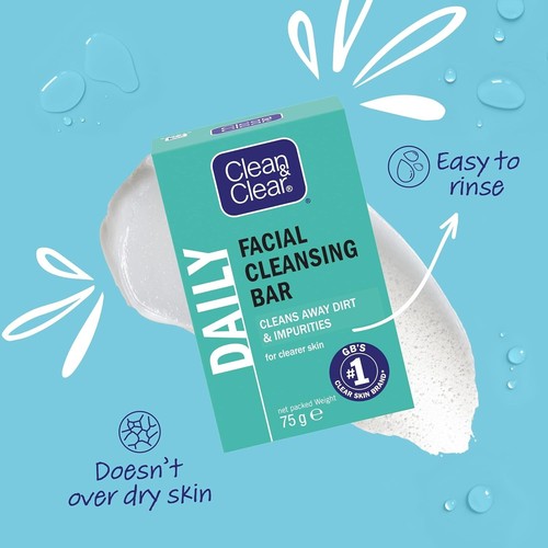 Clean & Clear Facial Cleansing Bar Daily Soap-(75g x Pack of 6) - Picture 2 of 4