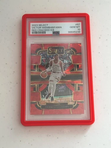 2023-24 Select Victor Wembanyama #87 Concourse Red Cracked Ice Prizm PSA 10🧊