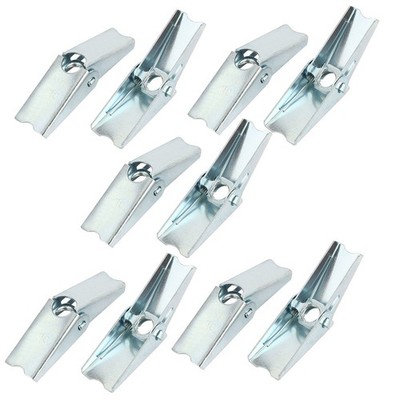 10Pcs, M10 Dia Female Thread Spring Loaded Hollow Wall Toggle Wing Nut
