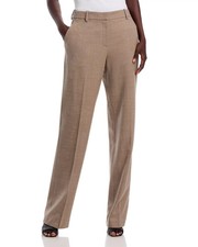 Lafayette 148 New York Gates Straight Leg Pants Women's 16 Concrete Wool Blend