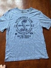 Shelby Automobile Club Official Cobra Felt Graphics Short Sleeve T-Shirt Blue XL