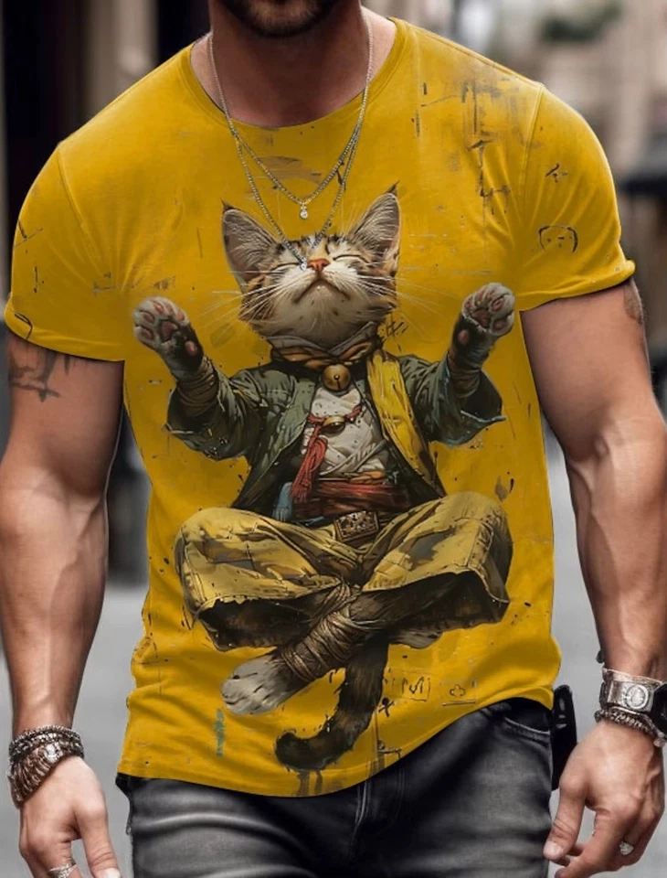 Men's Animal Funny 3D Print T Shirt Short Sleeve O-Neck Designer Summer Casual - Image 4 of 4