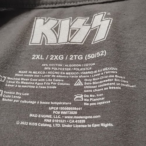 Vintage Kiss Rock And Roll All Nite Thrashed T-Shirt 2XL Grau Kurzarm - Bild 3 von 7