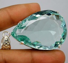 Certified 152.75 Ct Natural Blue Aquamarine Pendant Gemstone 925 Solid Silver