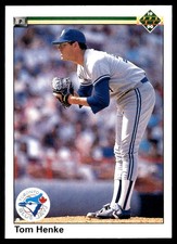 Tom Henke 1990 Upper Deck #282 Blue Jays MLB READ FREE SHIPPING AutographDen