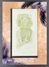 2018 Topps Allen & Ginter - Cole Hamels Mini Framed Printing Plate Yellow 1/1