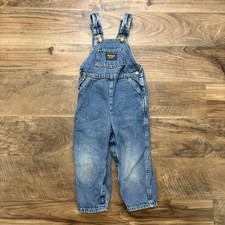 Vintage Y2K OshKosh B'gosh Overalls Kids 3T Blue Denim Vestbak Carpenter Bibs