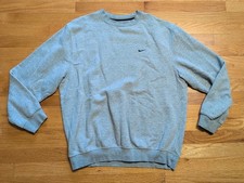 Vintage Y2K Nike Crewneck Sweatshirt Adult Medium Gray Tag Swoosh Logo
