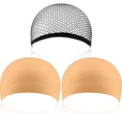3 Pezzi Cappellini Parrucca Nero Maglia Parrucca Berretto Rete Neutro Nudo Beige Parrucca Cap per Pizzo Anteriore - Foto 11 di 12