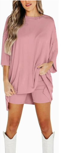 Talulah Novi Set Womens Size Medium Pink 2 Piece Ribbed Knit Lounge ...