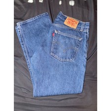 Vintage Levi's 501xx Mens W33 100 Cotton Dark Wash Button Fly Jeans Hemmed