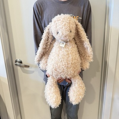 Jellycat HUGE Bashful Luxe Bunny Curly BNWT - Retired & Rare - 100