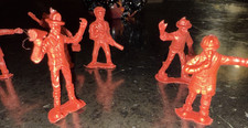 Vintage Plastic Firemen Action Figures Red 8 pc mc