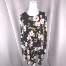 Show Me Your Mumu Dress Womens Small Black Floral Tyler Tunic Long Sleeve