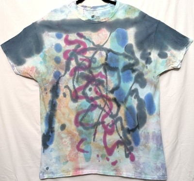 Handmade Tie Dye New York Street Art Abstract Design XL Tee Shirt 22'' W X 30'' L