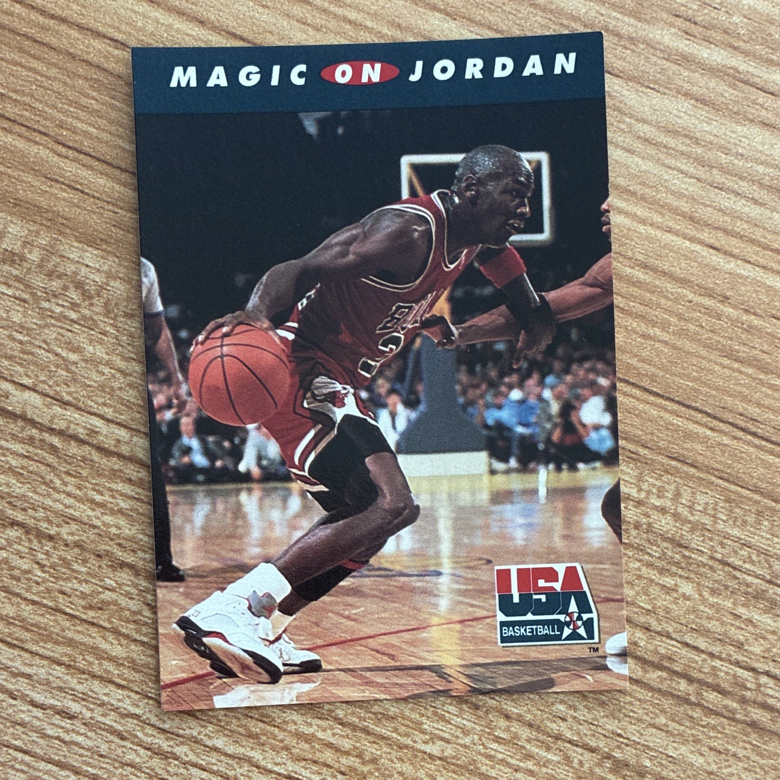 SkyBox 1992 USA Basketball Magic on Jordan Insert #105 Jordan Magic Johnson