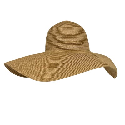 High Quality Super Wide Brim Sun Hat, 60cm- Tan Amazon.com: Double Weaved Hard Shell Shade Hat Large Fit  main image 4