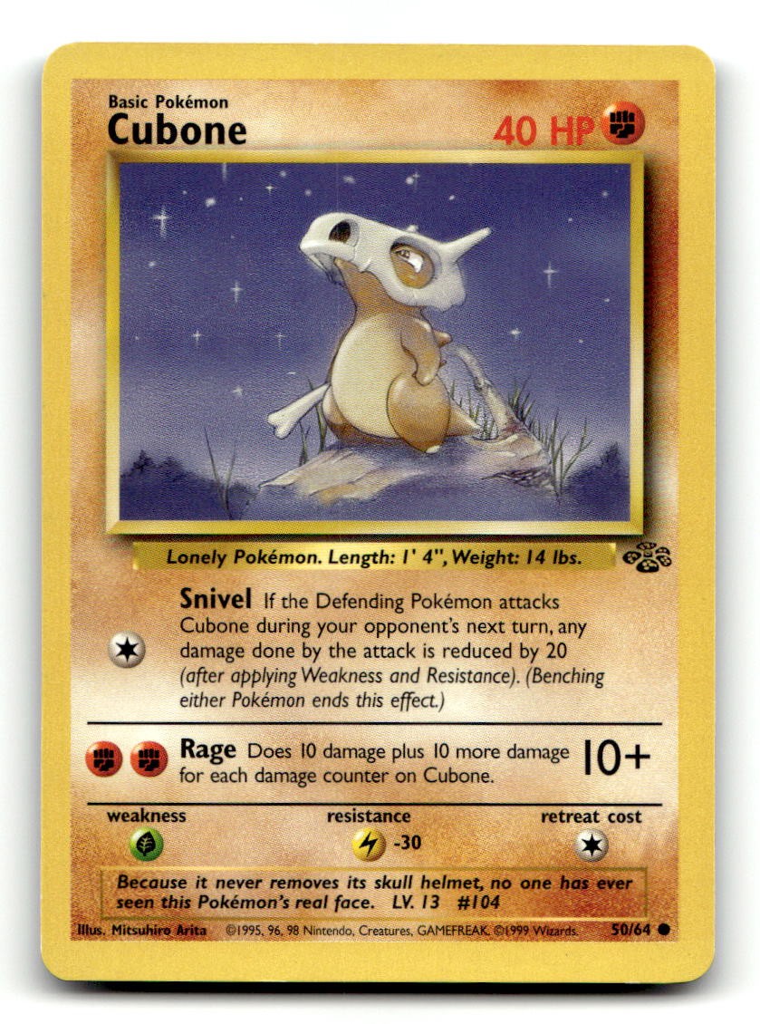 Cubone 50/64 Common Jungle Pokemon Unlimited MP