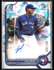 Luis Meza 2022 1st Bowman Chrome Prospects Atomic Refractor Auto /100 #CPA-LM