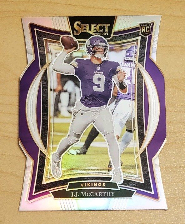 2024 Panini Select - Concourse J.J. McCarthy #24 Silver Prizm Die-Cut (RC)