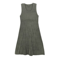BAREFOOT DREAMS CozyChic Ultra Lite Square Trim Midi Dress Olive Branch XL PET