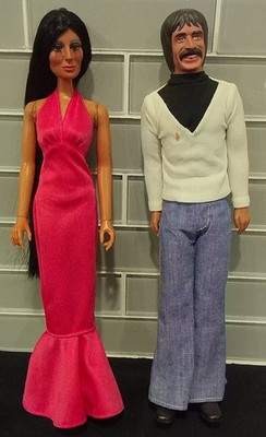 Mego Sonny & Cher Poseable Fashion Dolls Vintage 12'' - Read