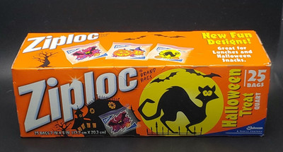 Ziploc Halloween Quart Bags-25 count-New Old Stock NOS-Nostalgic