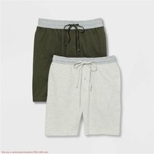 Hanes Premium Men's 9" French Terry Pajama Shorts 2pk - Green XL SEE DEAL