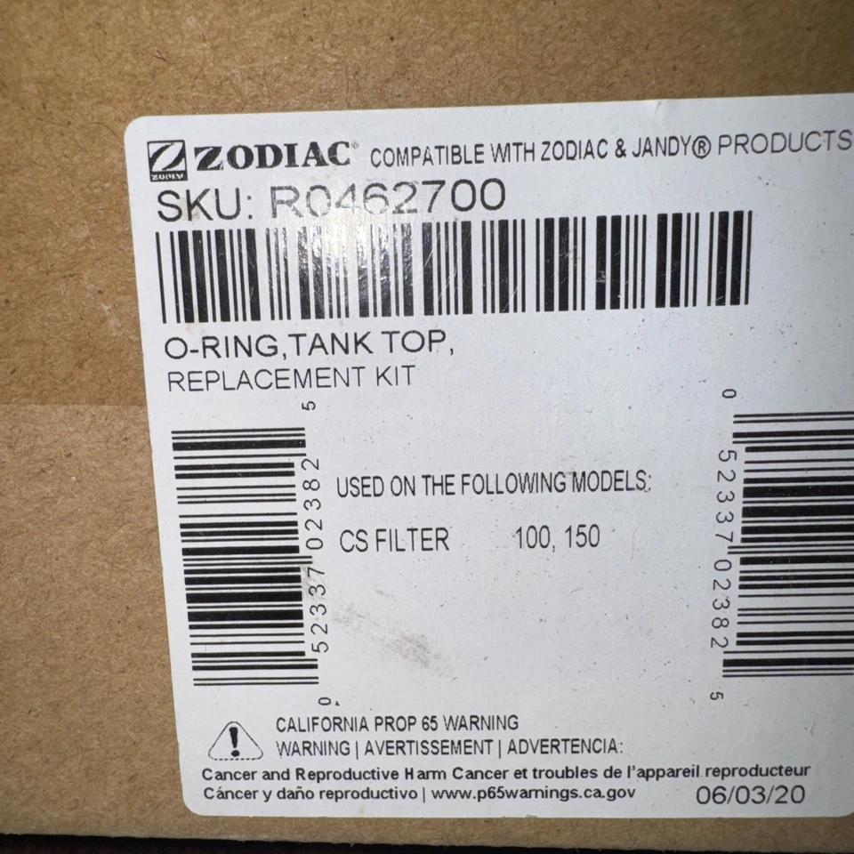 Zodiac O Ring Tank Top Replacement Kit CS Filter 100/150 SKU R0462700 NIB - Image 2 of 2
