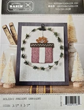 Primitive Wool Pattern Buttermilk Basin HOLIDAY PRESENT ORNAMENT