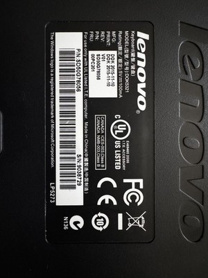 Lenovo DOK5321 QWERTY Standard Wired Keyboard For PC - Black excelent condition 