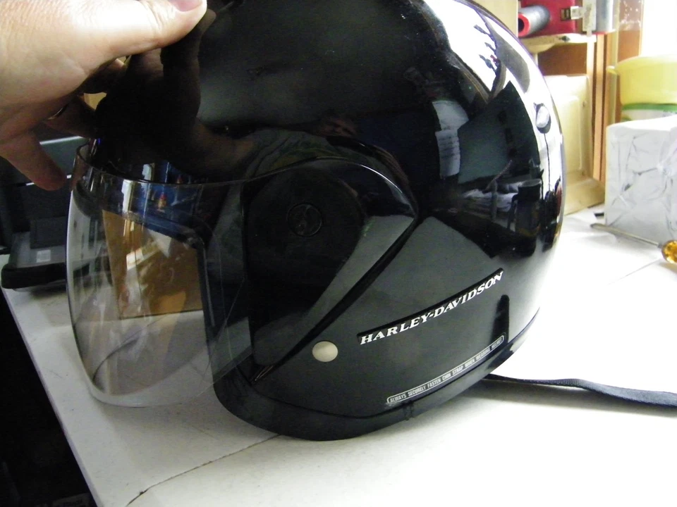 Harley Davidson Jet DOT Gloss Black with Bag Motorcycle Helmet Size XXL - Image 4 of 4