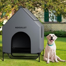 Dog House Outdoor Large Dog House 48 Inch Weatherproof Kennel W/ Bed Windproof