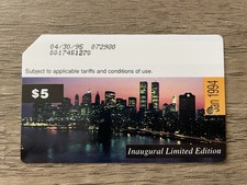 Tarjeta de metro inaugural Blue Back NYC MTA 1994 $5 como nueva #2 WTC 9-11 Twin Towers