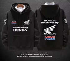 Honda Factory Racing Team Gold Men's/Women's Autumn and Winter Hoodies - Black 