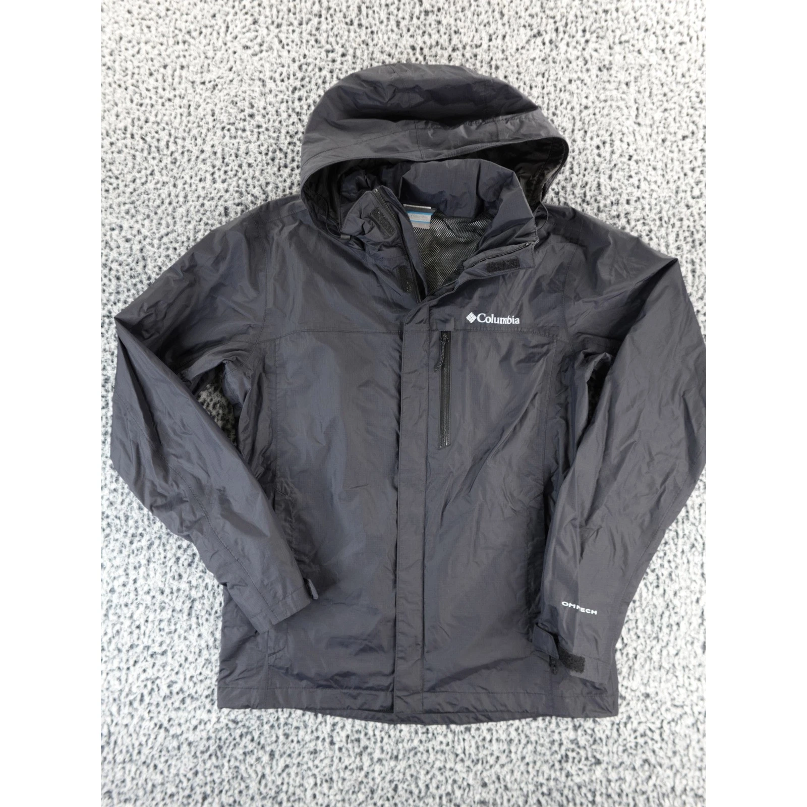 Columbia Men's Lightweight Waterproof Hooded Rain Jacket Black Size S