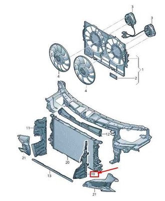 Audi A8 4H Linke Motorkühler-Luftführung 4H0121283F NEU ORIGINAL