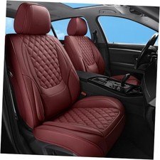 Car Seat Covers Front Seats Burgundy Luxury Faux Leather Wine Red-front Seats Car Seat Covers Front Seats Burgundy Luxury Faux Leather Wine Red-front Seats