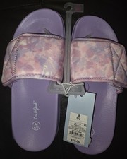 Cat Jack Pink Purple Flip-Flop Slides Girls Size 2/3 NWT