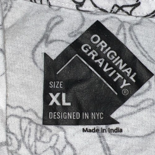 Original Gravity Sleeveless Hoodie Men’s XL Black/White Skulls Butterflies -4698 - Picture 8 of 16
