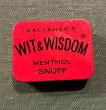 Vintage Snuff Tin - GALLAHERS WIT & WISDOM MENTHOL SNUFF 