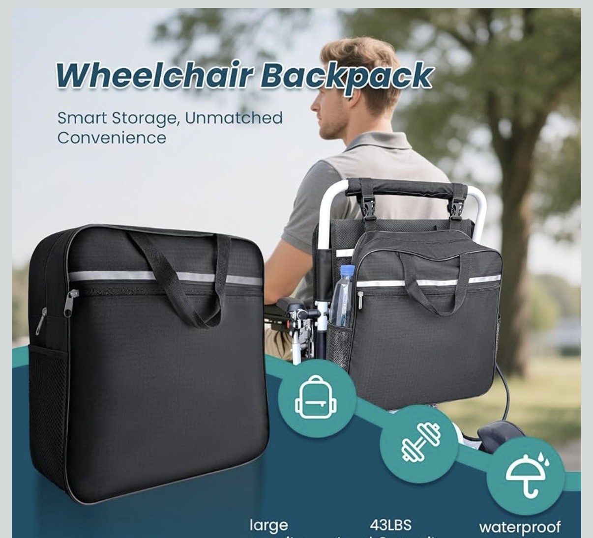 Upgraded Transport Wheelchair, Telescopic Handle, Inflatable Seat, light weight 